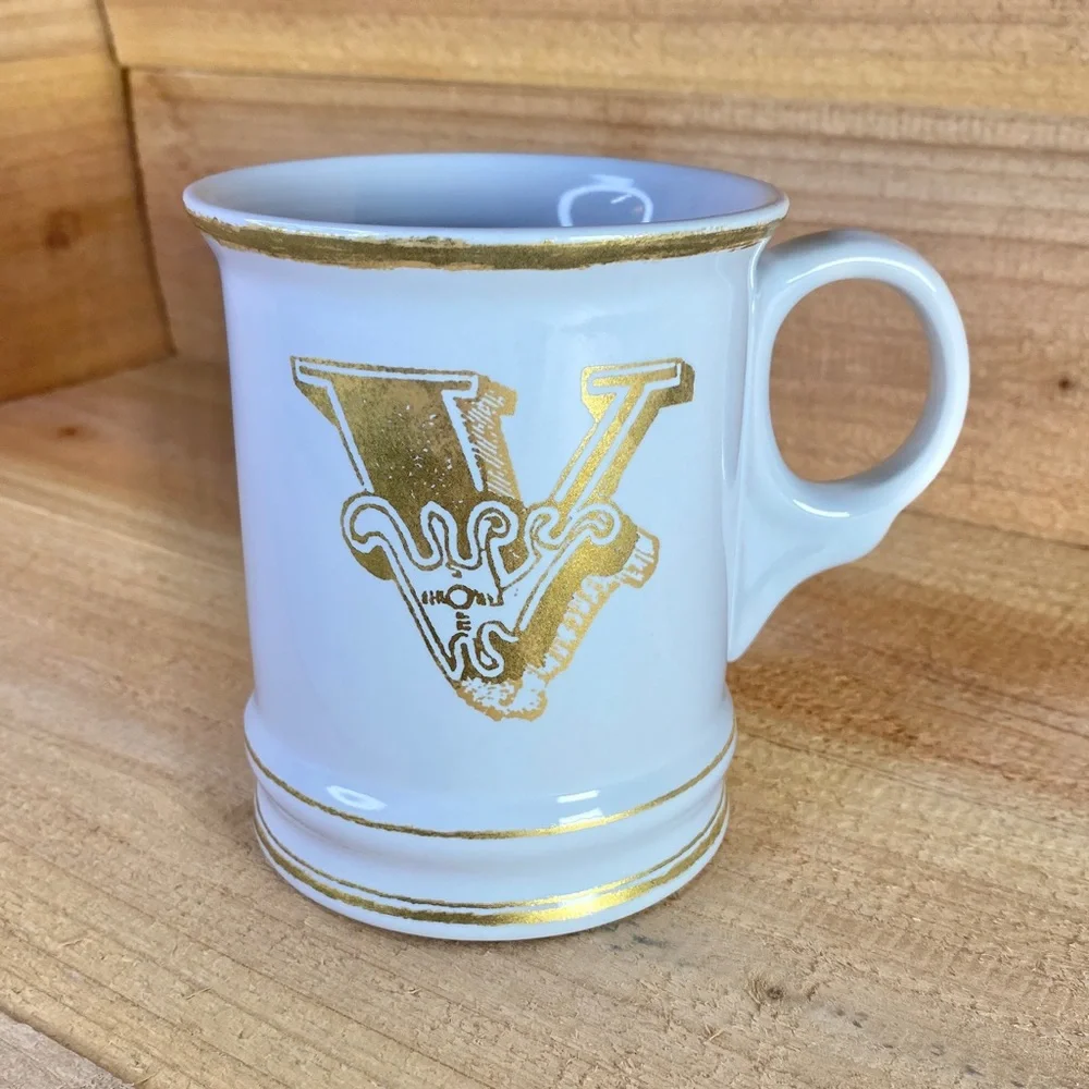 Williams Sonoma Monogram V Coffee Mug